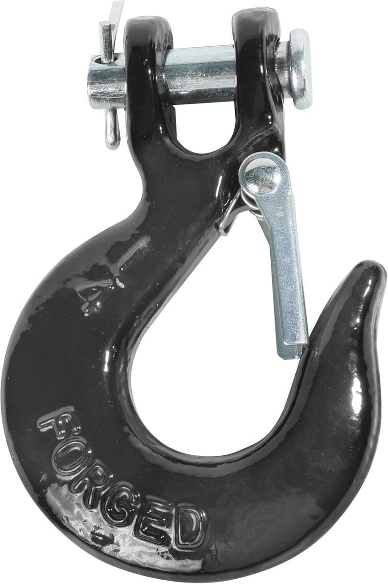 RACOONA Winch Hook,Chain Hook,1/4 inch Clevis Slip Hook with Safety Latch,Car Accessories Heavy Duty Safety Chain Hook,Forged Steel Towing Winch Hook for ATV UTV,Fit 3/16” 1/4” Synthetic Winch Rope - Image 1